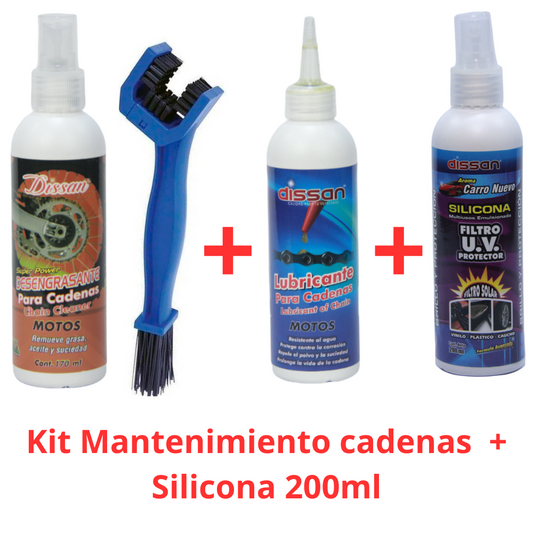 Kit Mantenimiento cadenas más Silicona